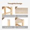 Natural Wood Paper Rope Bench with Steel and Oak Frame, Non-Slip Feet